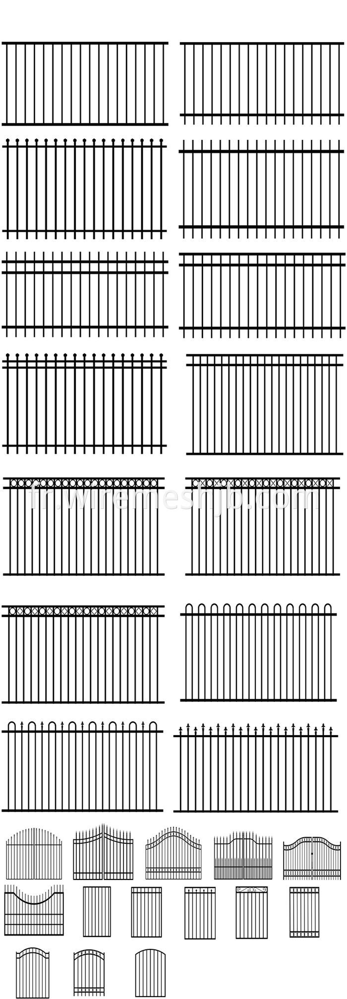 Powder Coated Zinc Steel Fence Panels